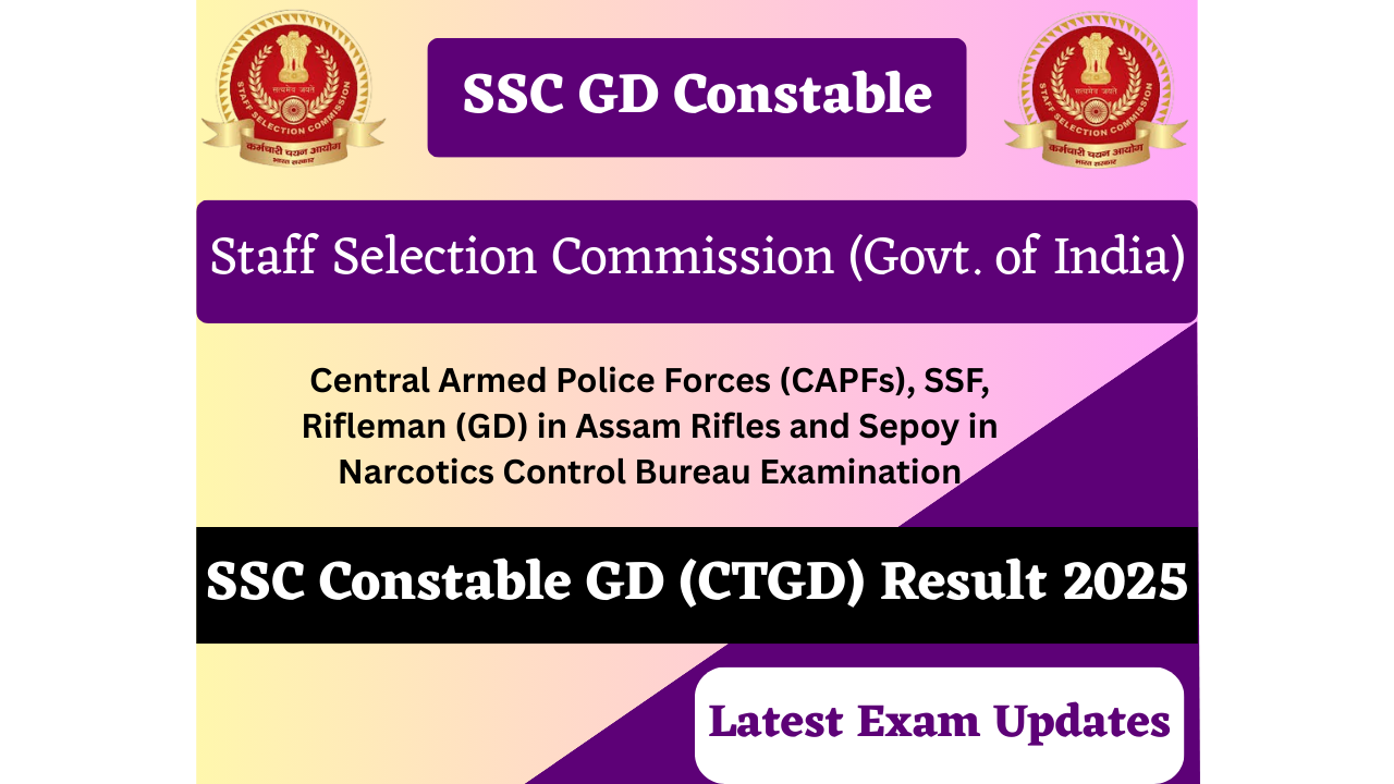 SSC GD Constable Result 2025 Link Available
